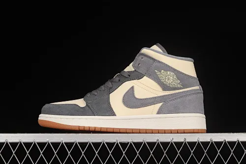 All categories Air Jordan Jordan series basketball shoes Air Jordan 1 Mid Air Jordan 1 Mid AJ1 Joe 1 rice gray coconut milk mid-top basketball shoes DN4281-100